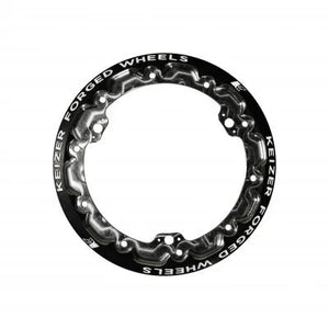 Keizer Aluminum Wheels Beadlock 10in Forged Black w/Mudcover Tabs 10FBLRINGTB