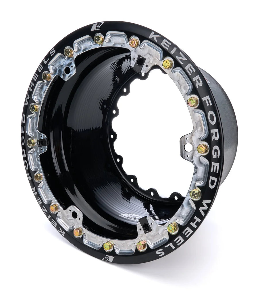 Keizer Aluminum Wheels Outer Wheel Half 15x9 Wide 5 Forge Beadlock BK W159FBLB