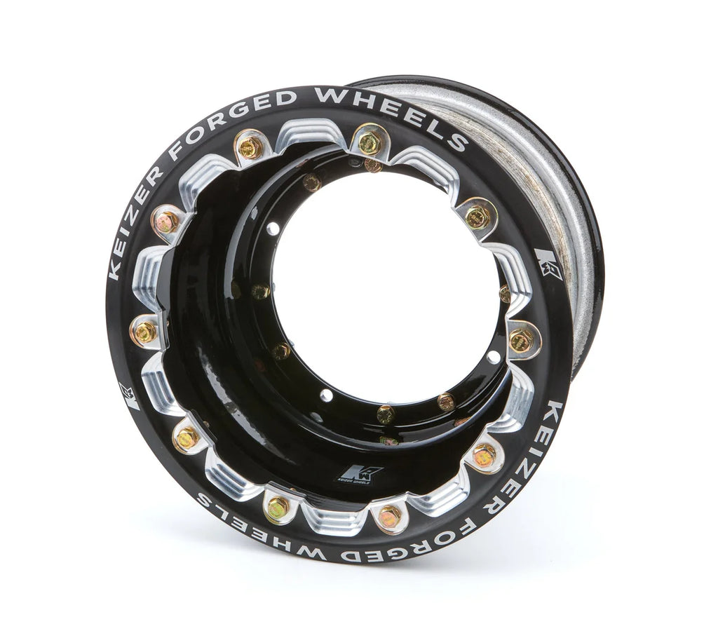 Keizer Aluminum Wheels Wheel 4-Pin 10x7 2in BS w/Bdlk Black 1072fblb