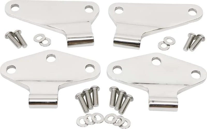Kentrol 07-18 Jeep Wrangler JK Body Door Hinge Set 4 Pieces 2 Door - Polished Silver