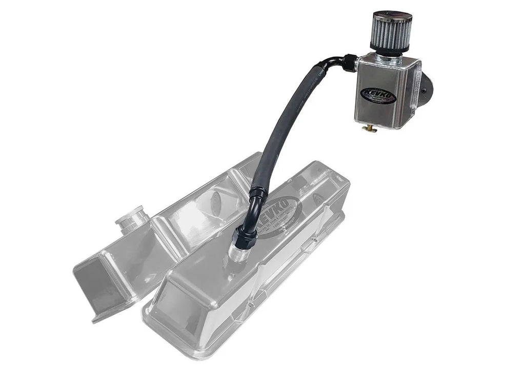 Kevko Racing Oil Pans and Components Remote Breather Kit Only Non Slip On Valve Cover K9085-KIT