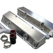 Load image into Gallery viewer, Kevko Racing Oil Pans and Components SBC Fab Valve Cover Set Dual Crossover Breather VC208-5CO2