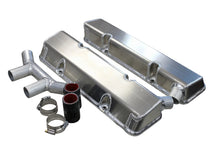 Load image into Gallery viewer, Kevko Racing Oil Pans and Components SBC Fab Valve Cover Set Dual Crossover Breather VC208-5CO2