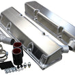 Load image into Gallery viewer, Kevko Racing Oil Pans and Components SBC Fab Valve Cover Set Dual Crossover Breather VC208WO-5CO2