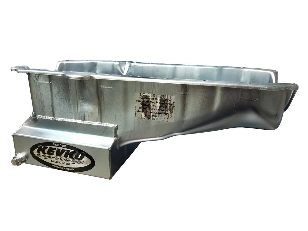 Kevko Racing Oil Pans and Components SBC Oil Pan 6qt Street/ Strip RH Dipstick 80-85 1070RH