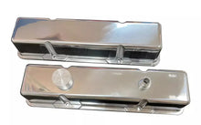 Load image into Gallery viewer, Kevko Racing Oil Pans and Components SBC Polished Cast-Alm. Blank Valve Cover Set VC203-2