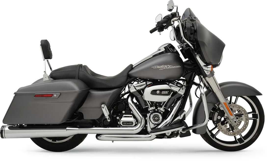 Khrome Werks 2-into-2 Dominator Exhaust System with 4-1/2" Mufflers - Chrome - FL 200400A - Back View
