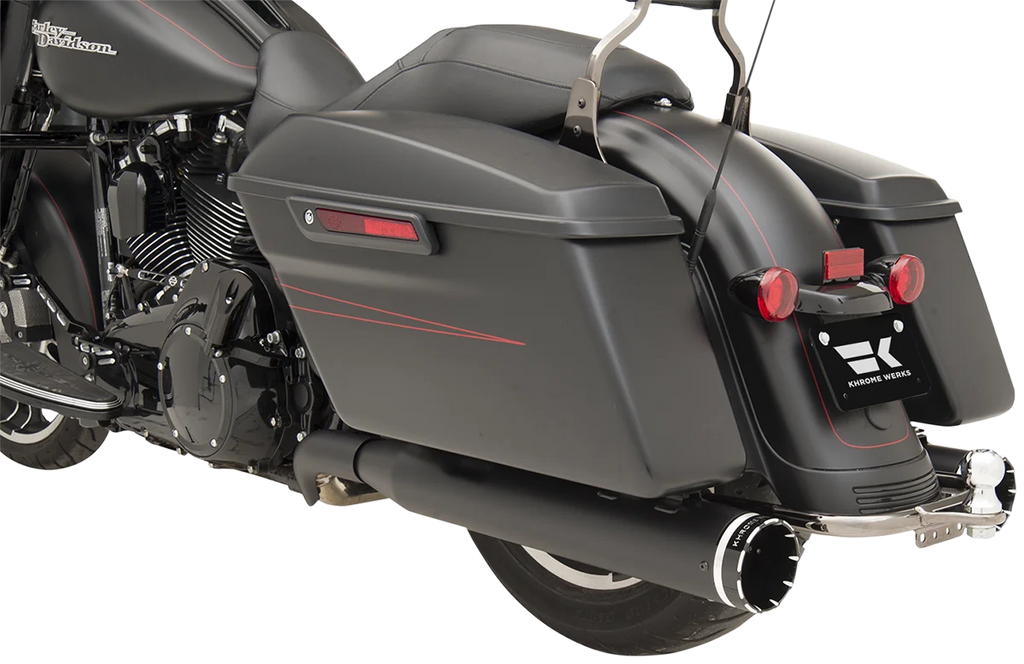 Khrome Werks 2:2 Dominator Exhaust System - Black - '09-'16 FL - With 4-1/2" Muffler 200830 - Back View