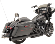 Load image into Gallery viewer, Khrome Werks 2:2 Dominator Exhaust System - Black - &#39;09-&#39;16 FL - With 4-1/2&quot; Muffler 200830 - Installation View