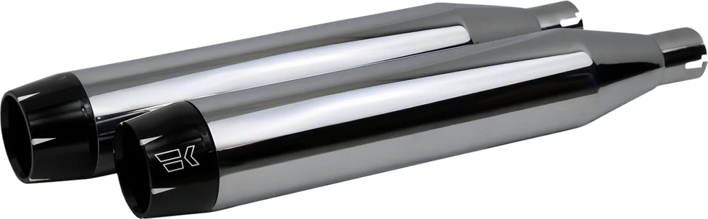 Khrome Werks 3-1/2" Slip-On Mufflers - Chrome 202520 - Side View