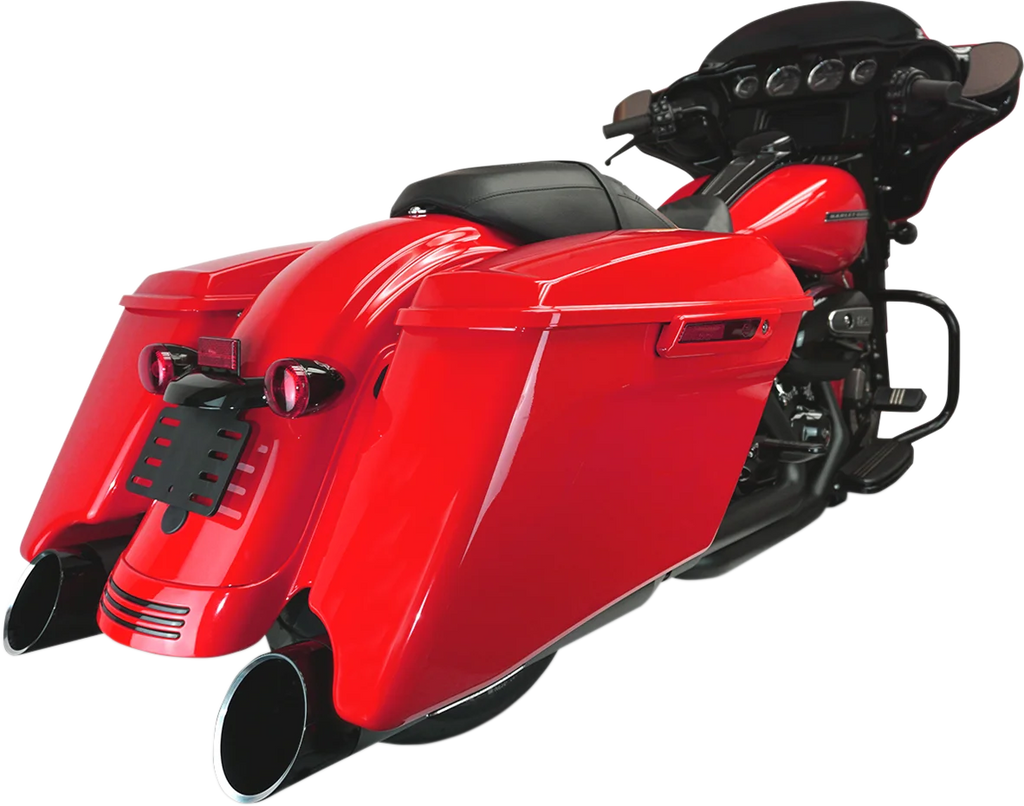 Khrome Werks 4-1/2" HP-Plus® Slip-On Mufflers - Black with Edge - Touring 202885 - Main Product View