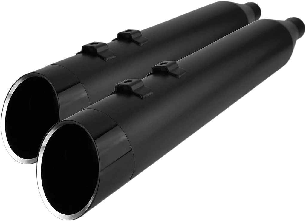 Khrome Werks 4-1/2" HP-Plus® Slip-On Mufflers - Black with Edge - Touring 202885 - Side View