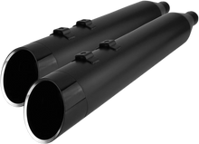 Load image into Gallery viewer, Khrome Werks 4-1/2&quot; HP-Plus® Slip-On Mufflers - Black with Edge - Touring 202885 - Side View