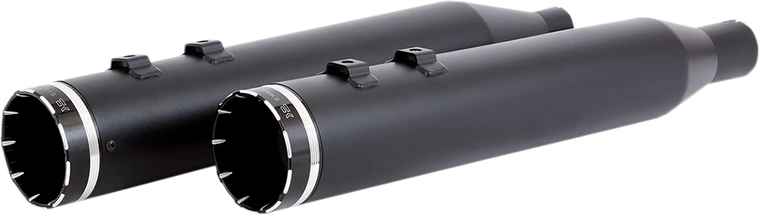 Khrome Werks 4-1/2" HP-Plus® Slip-On Mufflers - Black with Tracer - Touring 202835 - Side View