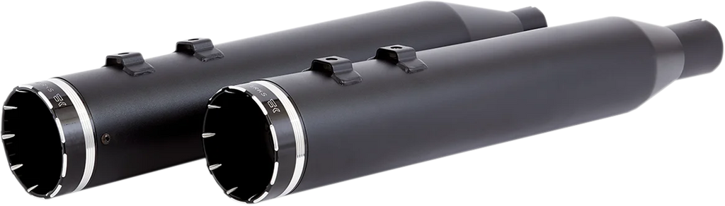 Khrome Werks 4-1/2" HP-Plus® Slip-On Mufflers - Black with Tracer - Touring 202835 - Side View