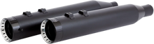 Load image into Gallery viewer, Khrome Werks 4-1/2&quot; HP-Plus® Slip-On Mufflers - Black with Turbine - Touring 202870 - Main Product View