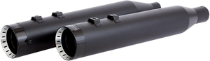 Khrome Werks 4-1/2" HP-Plus® Slip-On Mufflers - Black with Turbine - Touring 202870 - Main Product View