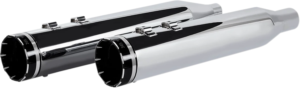 Khrome Werks 4-1/2" HP-Plus® Slip-On Mufflers - Chrome with Tracer - Touring 202735 - Side View