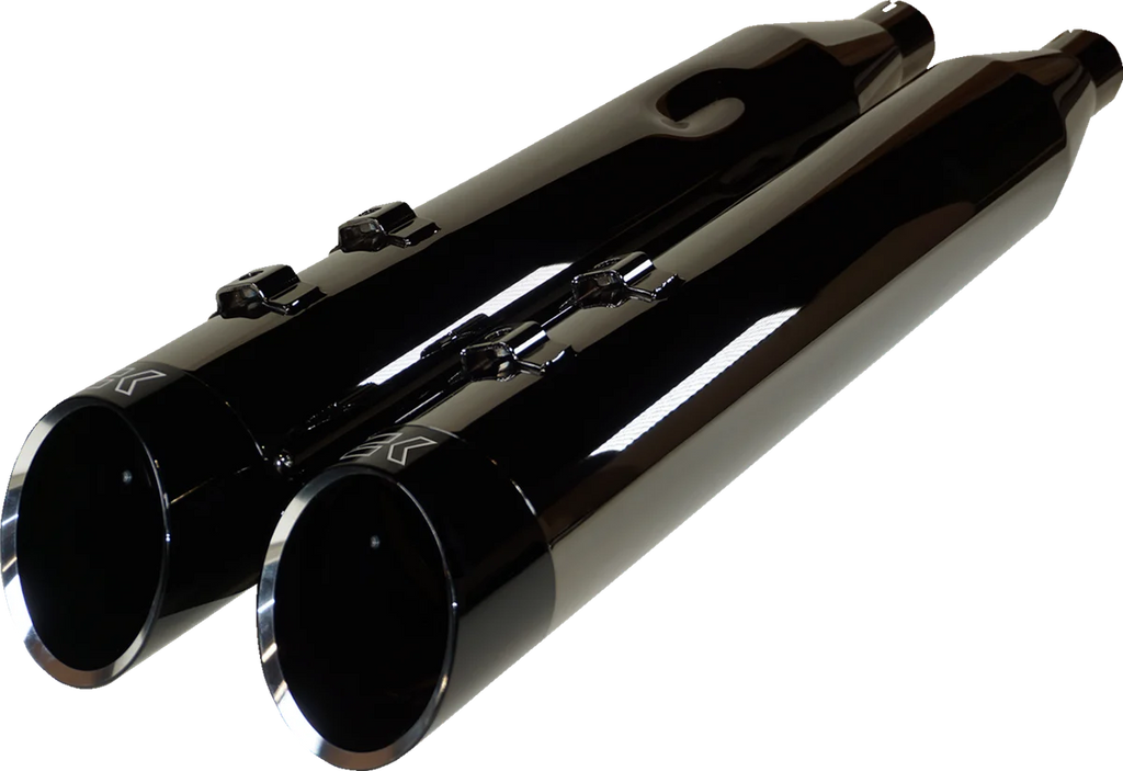 Khrome Werks 4-1/2" HP-Plus® Slip-On Mufflers - Eclipse® with Edge Tip 201675 - Main Product View