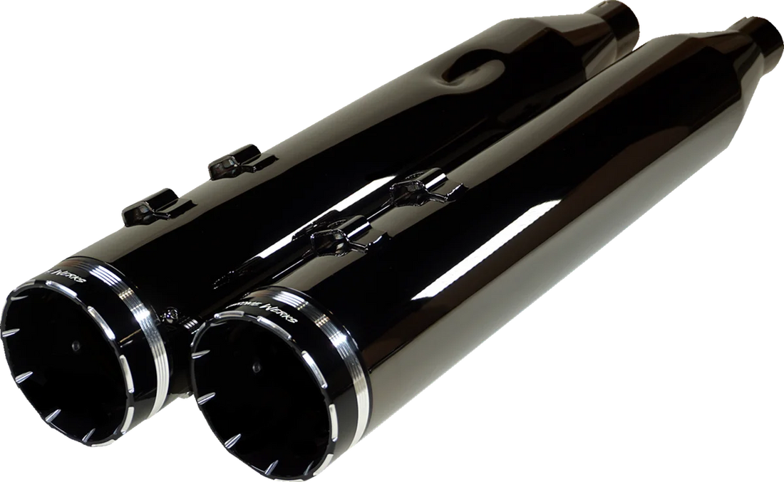 Khrome Werks 4-1/2" HP-Plus® Slip-On Mufflers - Eclipse® with Edge Tip 201675 - Side View