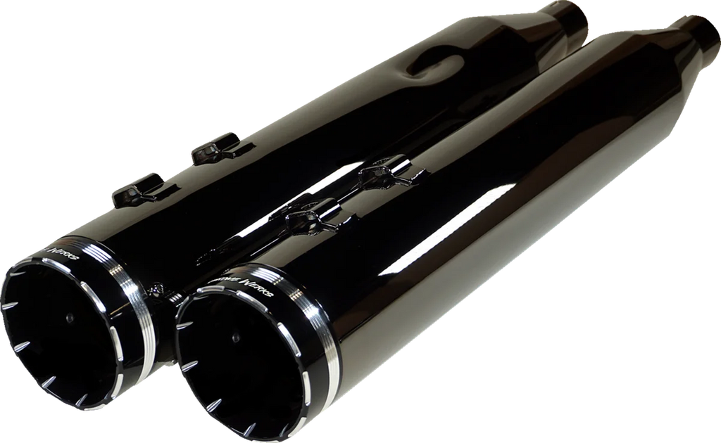 Khrome Werks 4-1/2" HP-Plus® Slip-On Mufflers - Eclipse® with Edge Tip 201675 - Side View