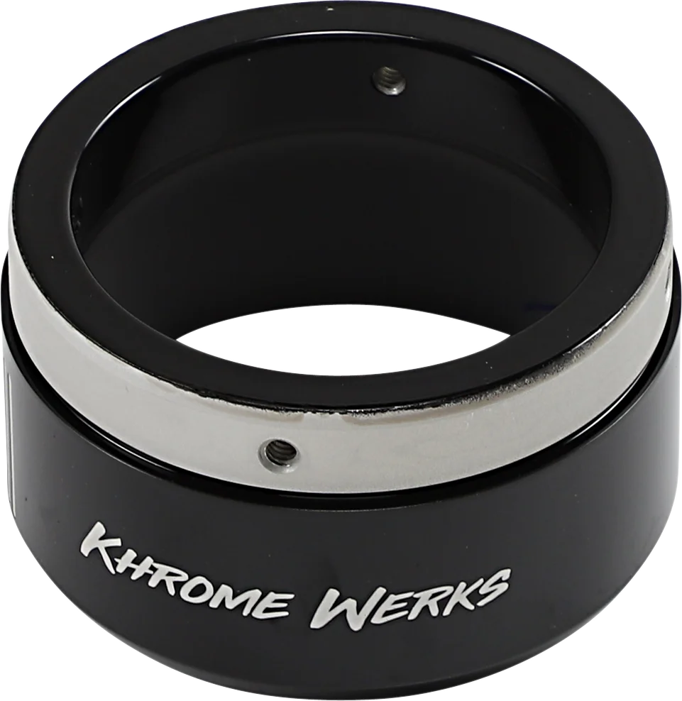 Khrome Werks 4-1/2" Klassic Tip - Left - Black Powdercoat 200658P - Side View