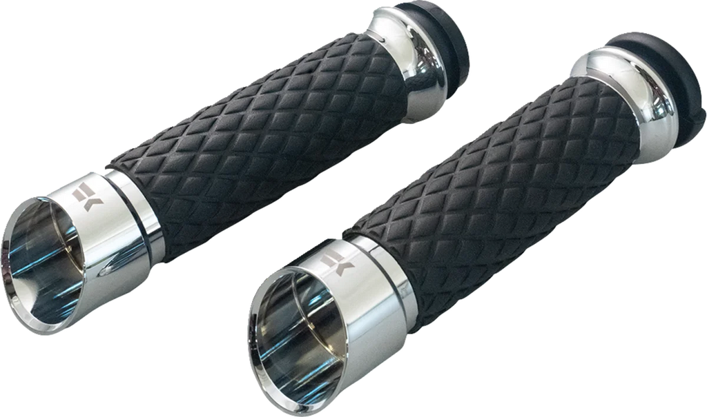 Khrome Werks Grips - Edge - Custom Contour - Diamond - Chrome 500315 - Side View