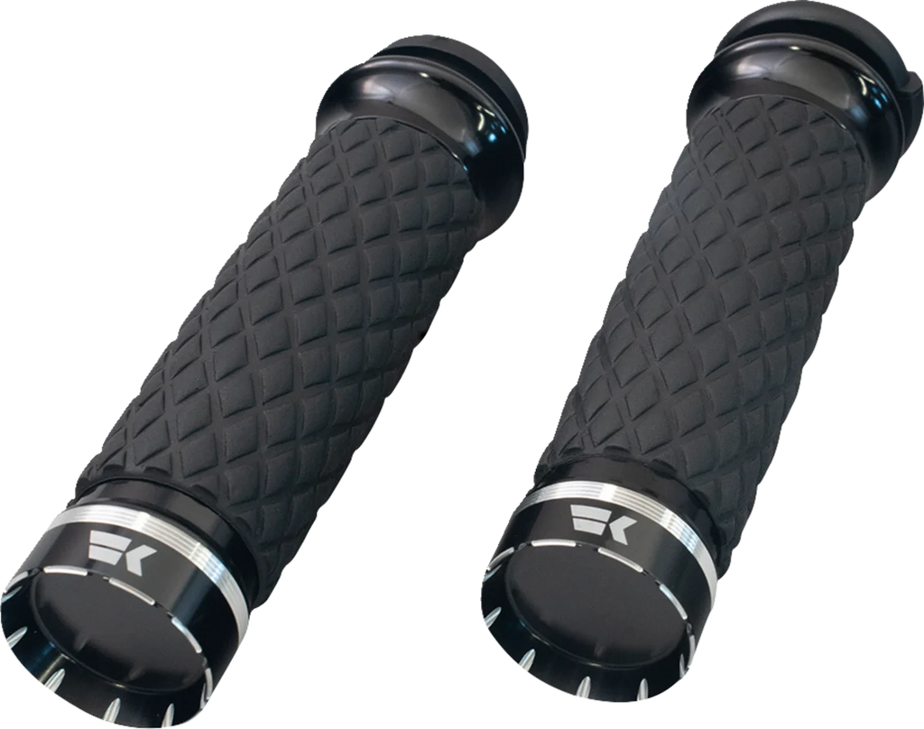 Khrome Werks Grips - Tracer - Custom Contour - Diamond - Black 500320 - Main Product View