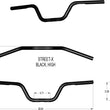 Load image into Gallery viewer, Khrome Werks Handlebar - High Bend - Black 300903 - Side View