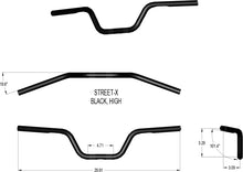 Load image into Gallery viewer, Khrome Werks Handlebar - High Bend - Black 300903 - Side View