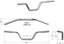 Load image into Gallery viewer, Khrome Werks Handlebar - High Bend - Chrome 300900 - Side View