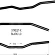 Load image into Gallery viewer, Khrome Werks Handlebar - Low Bend - Black 300905 - Side View