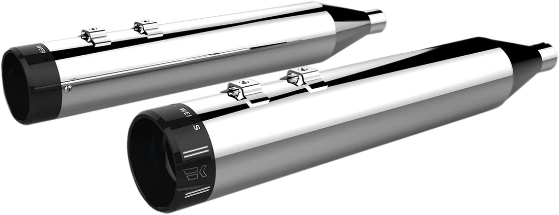 Khrome Werks Mufflers - Chrome with Turbine Tip 202795 - Side View
