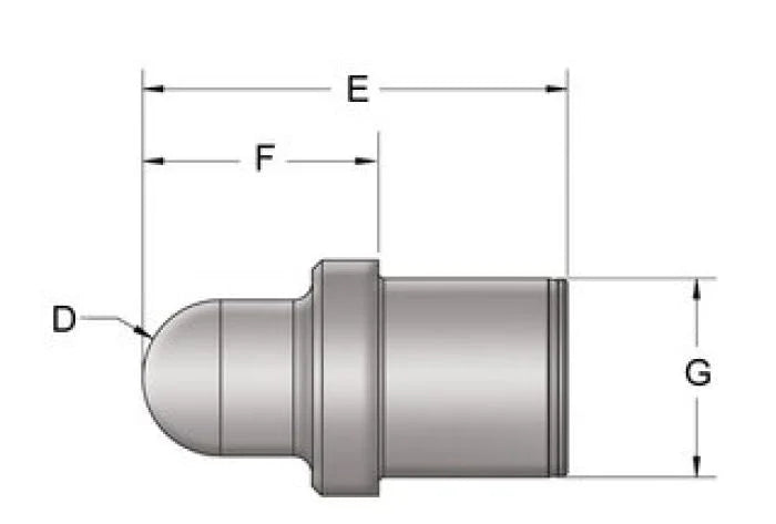 Kibblewhite Precision KPMI PUSH ROD BLANK HT STEEL ENDPIECES (PKG. OF 2 MF) - Back View