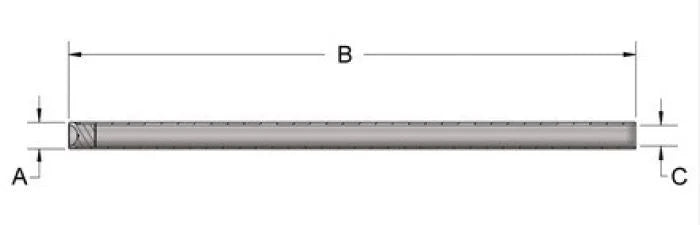 Kibblewhite Precision KPMI PUSH ROD BLANK HT STEEL ENDPIECES PKG. OF 2 FF) - Back View
