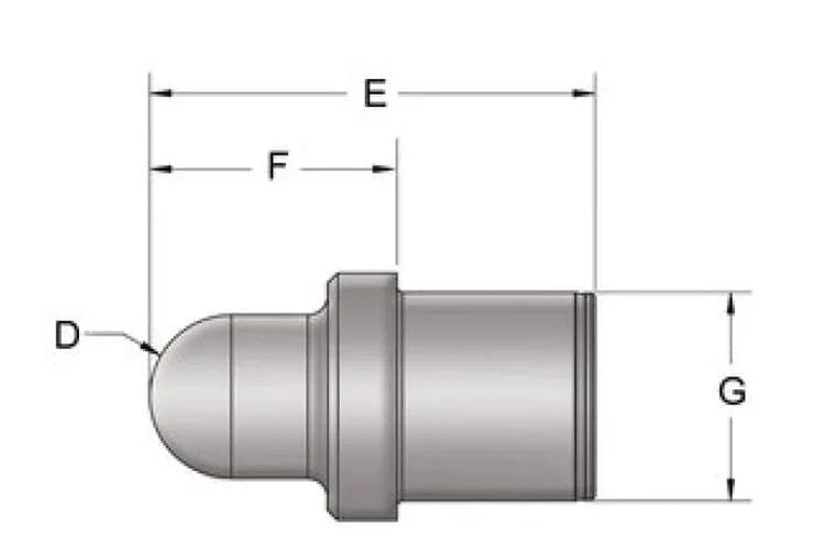 Kibblewhite Precision KPMI PUSH ROD BLANK HT STEEL ENDPIECES (PKG. OF 2 MF) - Back View