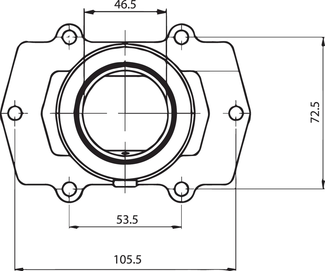 Kimpex Carburetor Mounting Flange - Arctic Cat 104550 - Back View