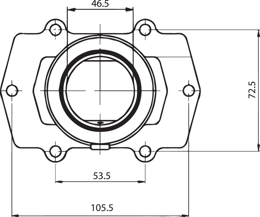 Kimpex Carburetor Mounting Flange - Arctic Cat 104550 - Back View