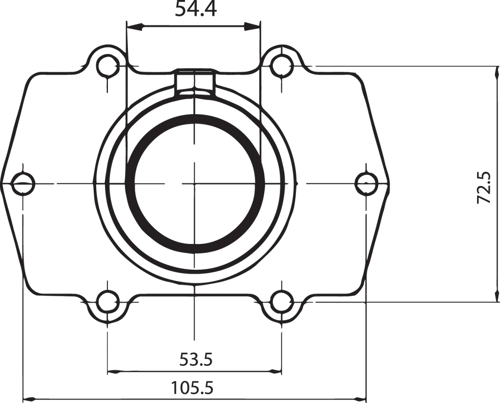 Kimpex Carburetor Mounting Flange - Arctic Cat 104570 - Back View