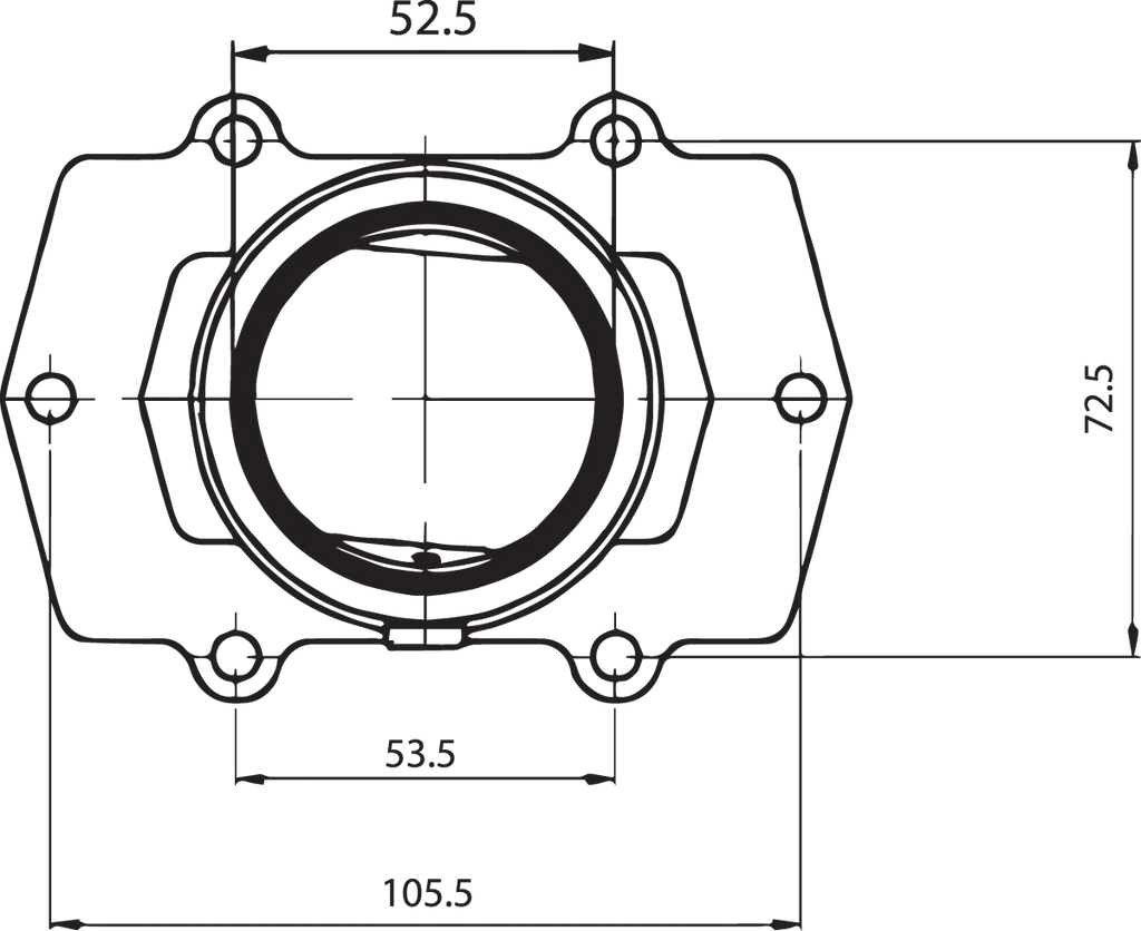 Kimpex Carburetor Mounting Flange - Arctic Cat 104579 - Side View