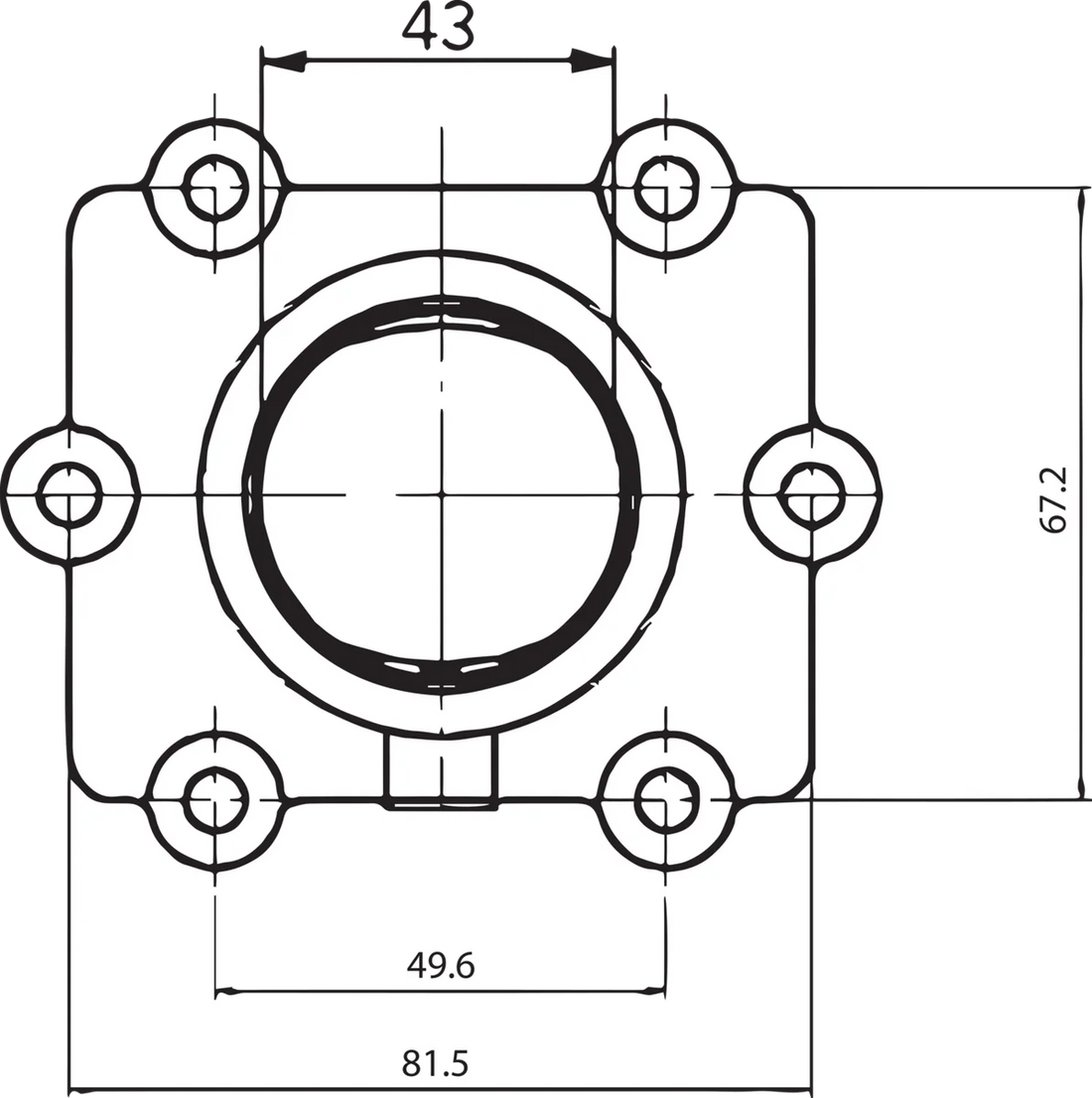 Kimpex Carburetor Mounting Flange - Arctic Cat - Side View