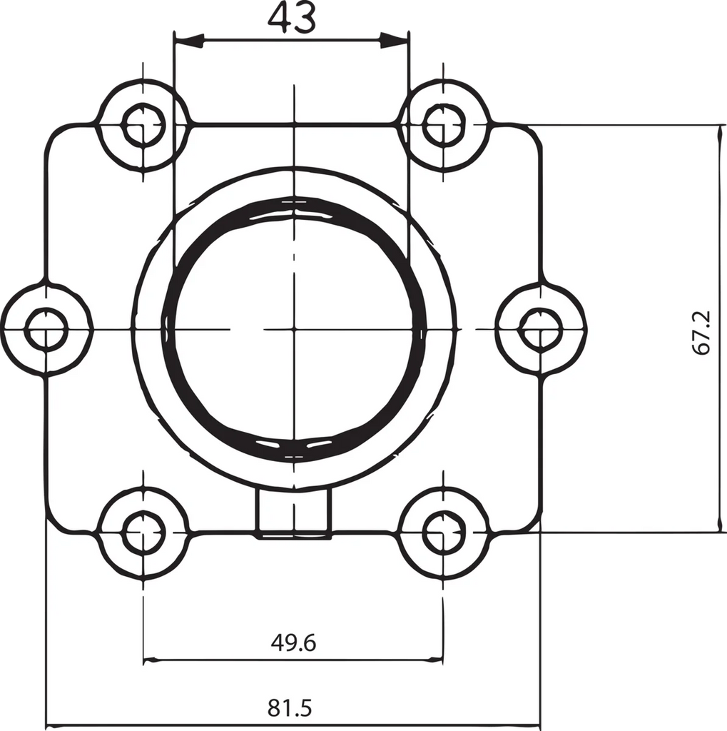 Kimpex Carburetor Mounting Flange - Arctic Cat - Side View