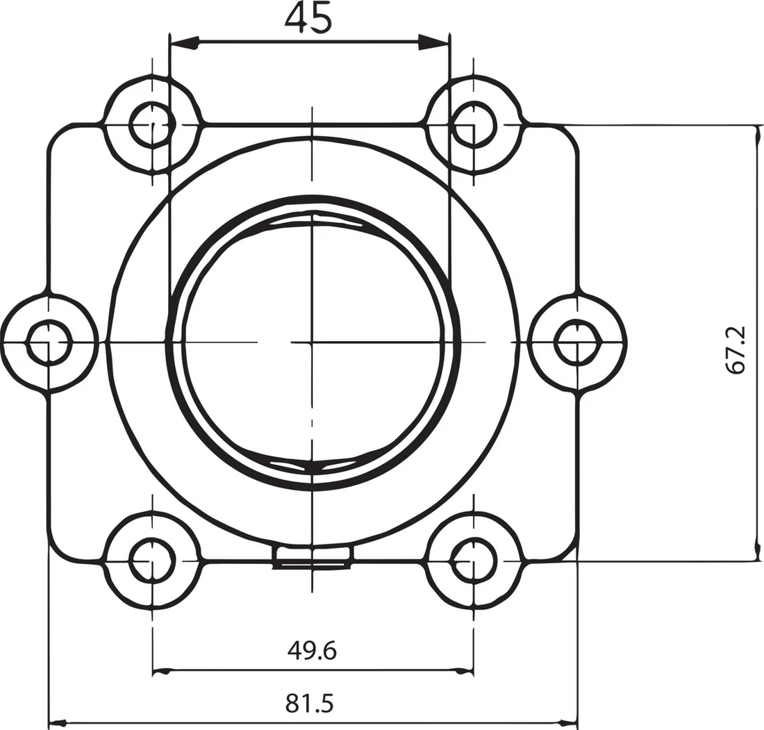 Kimpex Carburetor Mounting Flange - Arctic Cat - Side View