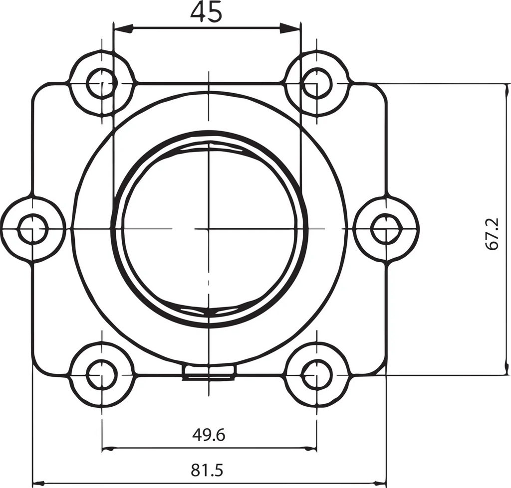 Kimpex Carburetor Mounting Flange - Arctic Cat - Side View
