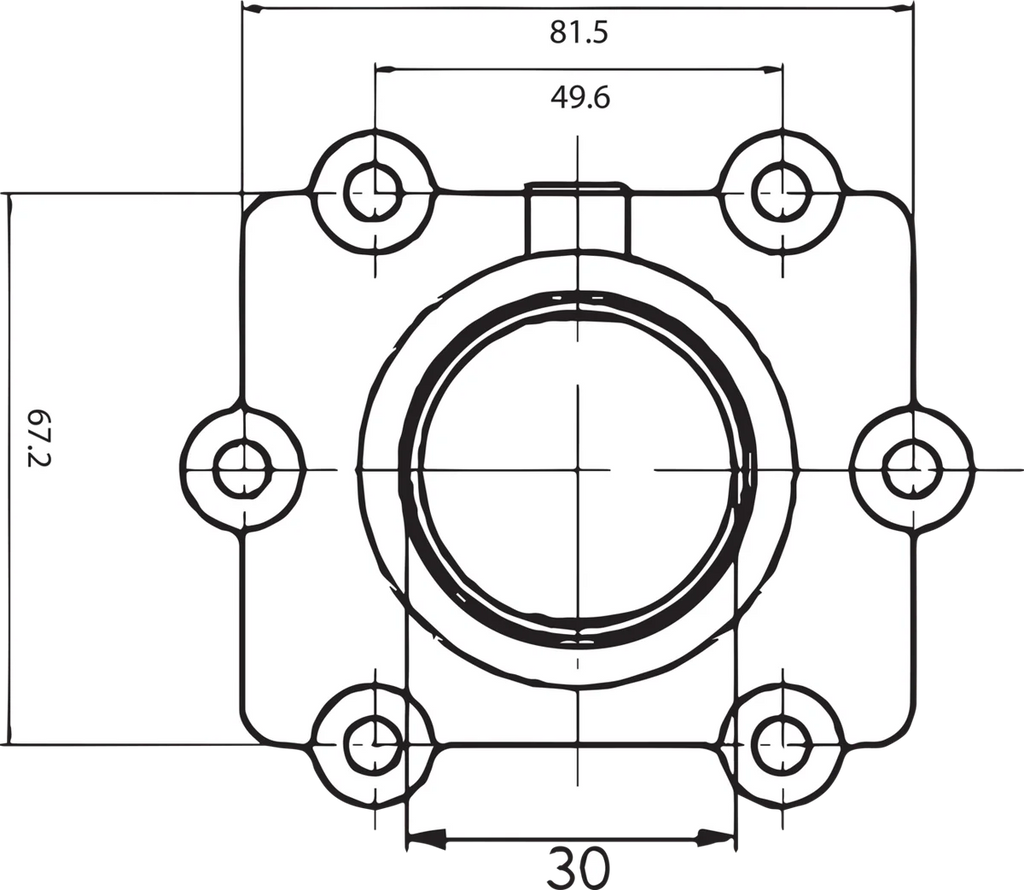 Kimpex Carburetor Mounting Flange - Arctic Cat 301740 - Back View