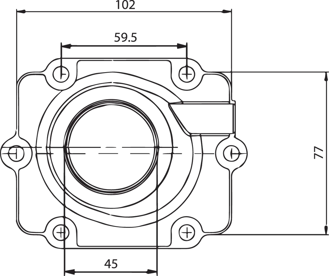 Kimpex Carburetor Mounting Flange - Polaris 104605 - Back View
