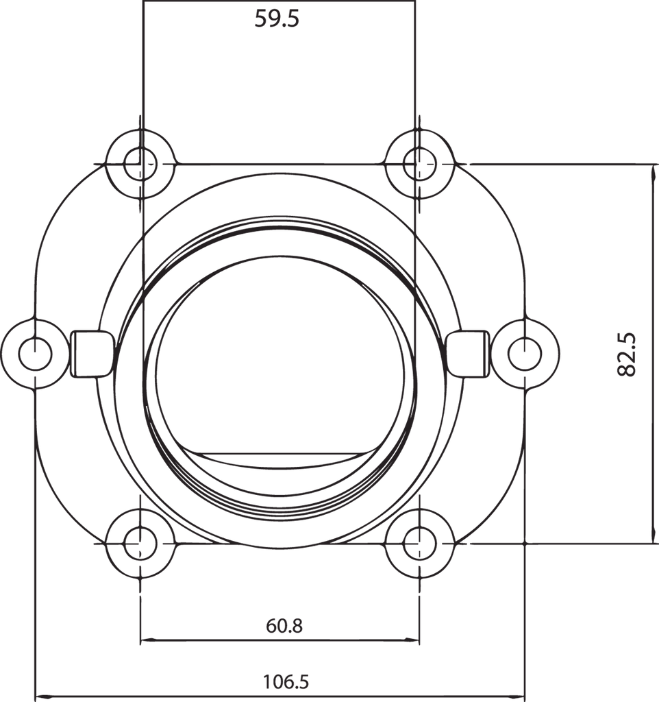 Kimpex Carburetor Mounting Flange - Polaris 104608 - Side View
