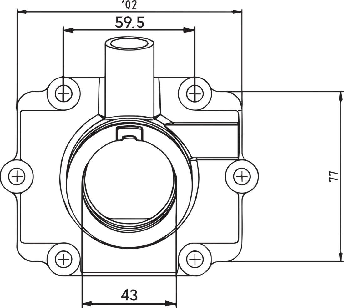 Kimpex Carburetor Mounting Flange - Polaris - Side View