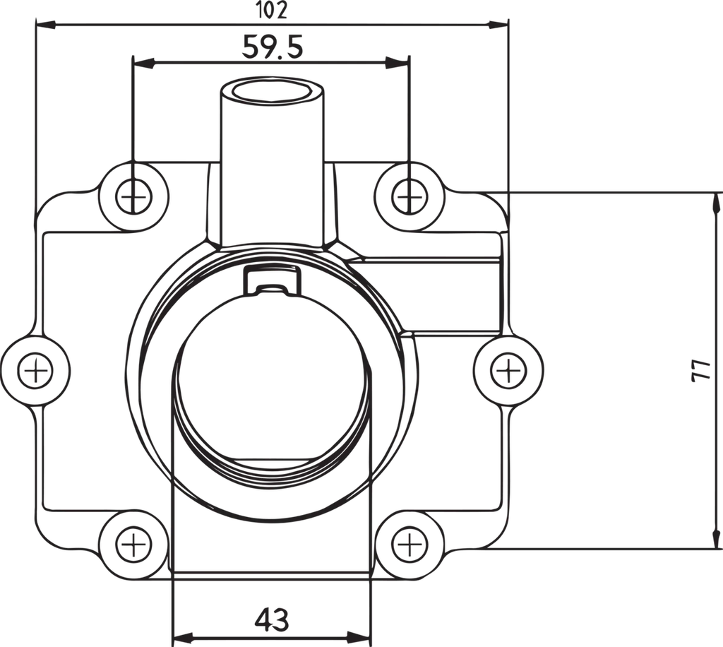 Kimpex Carburetor Mounting Flange - Polaris - Side View