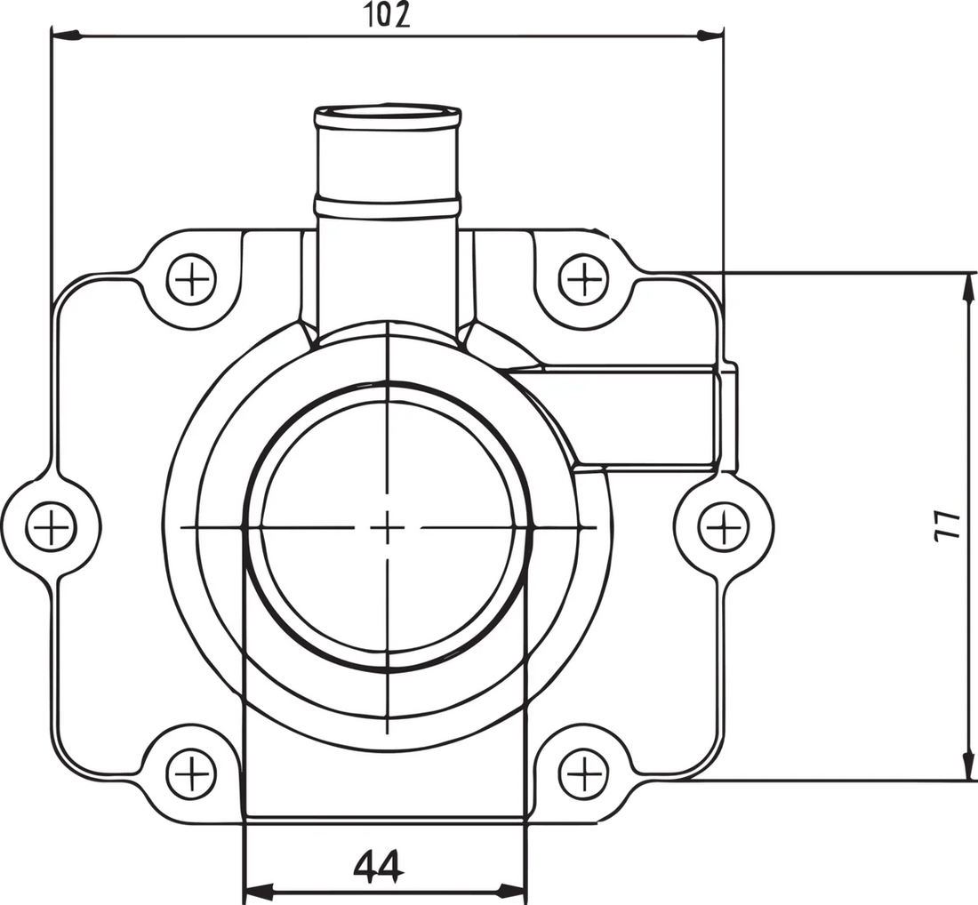 Kimpex Carburetor Mounting Flange - Polaris - Side View